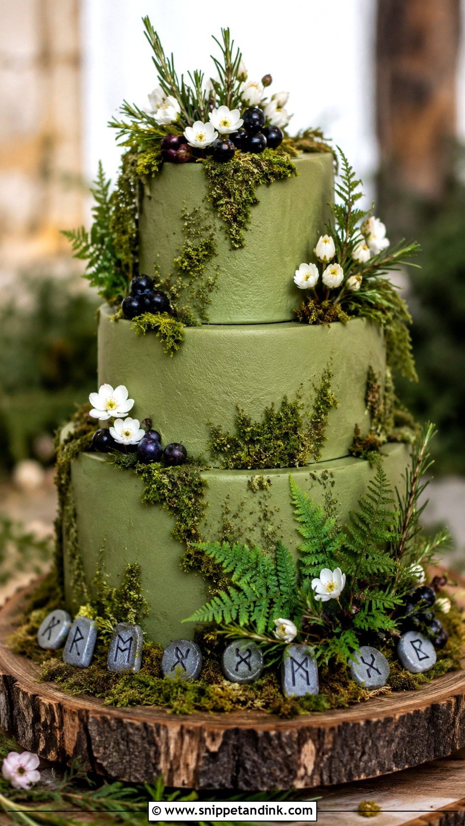 Viking Green Wedding Cake - Snippet and Ink - 25 Viking Wedding Cake Ideas