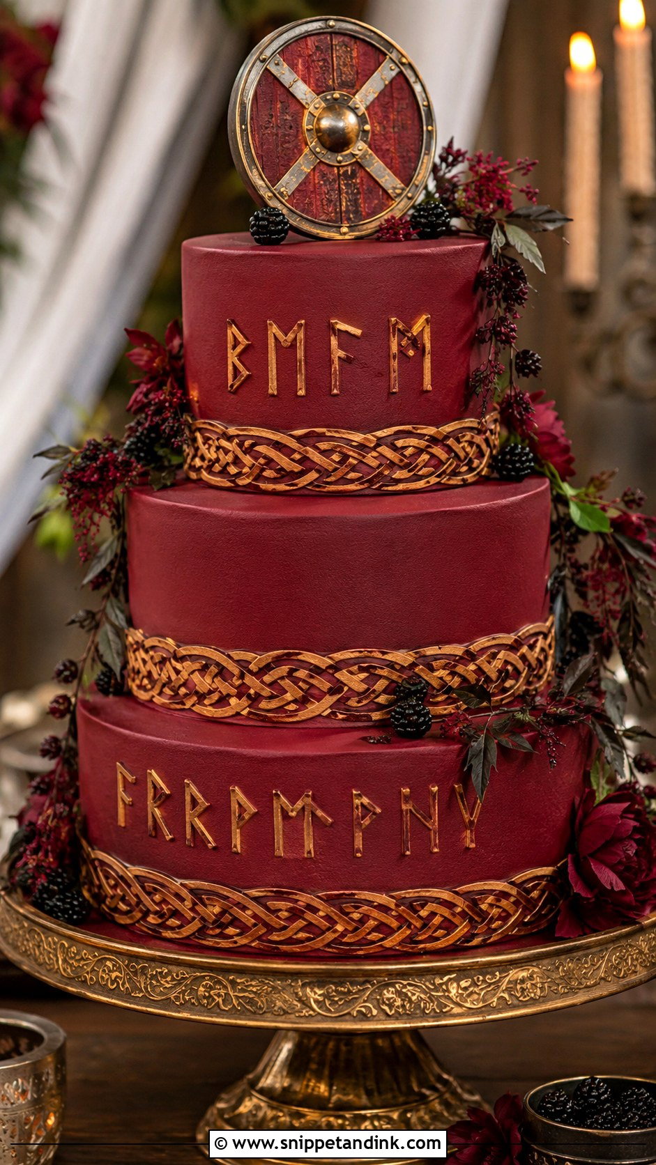 Viking Red Wedding Cake - Snippet and Ink - 25 Viking Wedding Cake Ideas