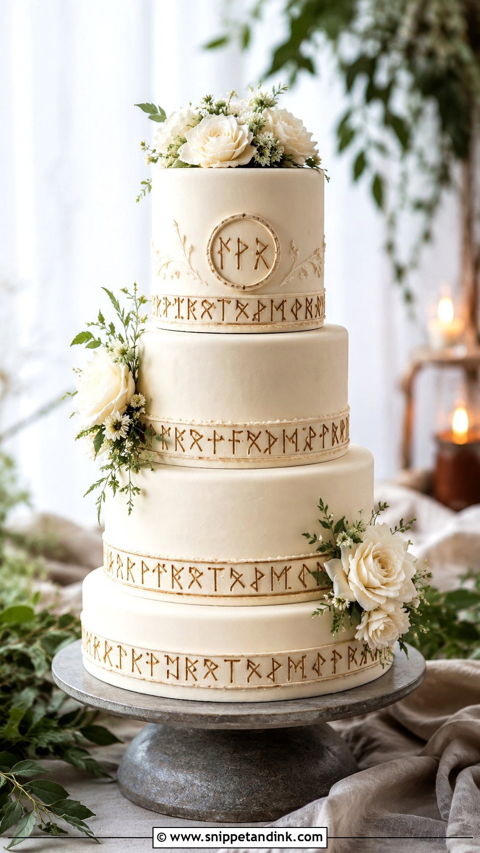 Viking Rune Wedding Cake - Snippet and Ink - 25 Viking Wedding Cake Ideas