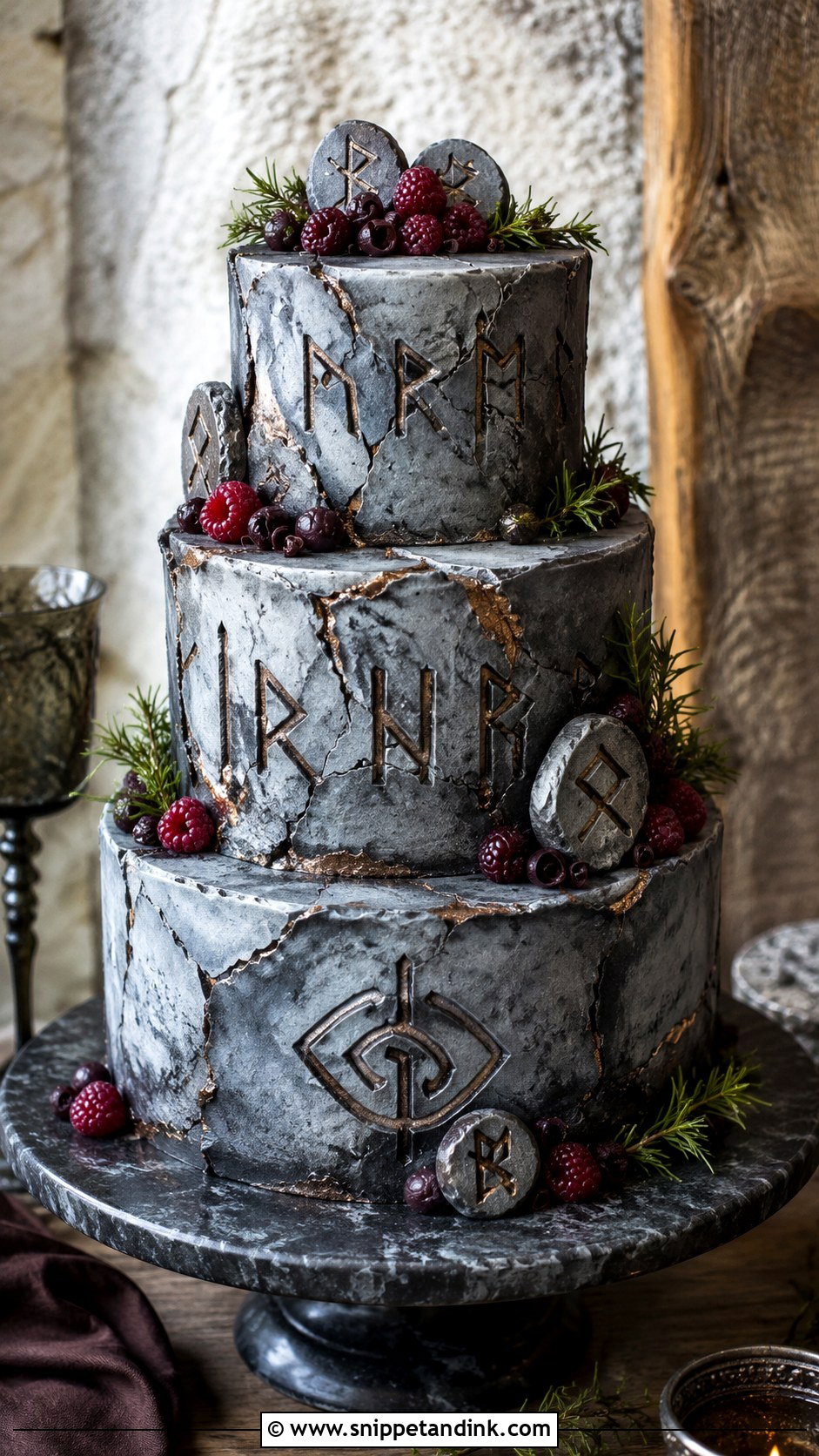 Viking Stone Wedding Cake - Snippet and Ink - 25 Viking Wedding Cake Ideas