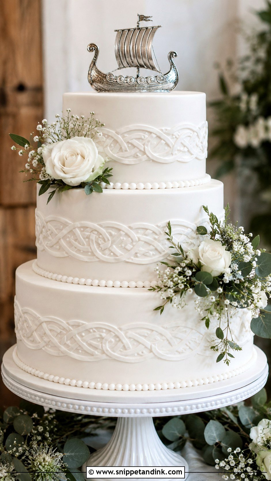 Viking White Wedding Cake - Snippet and Ink - 25 Viking Wedding Cake Ideas