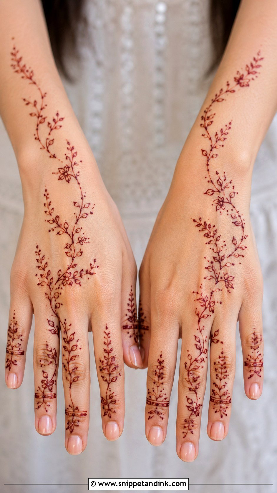 Vine Back Hand Mehndi Design - Snippet and Ink - 30 Simple Back Hand Mehndi Design Ideas