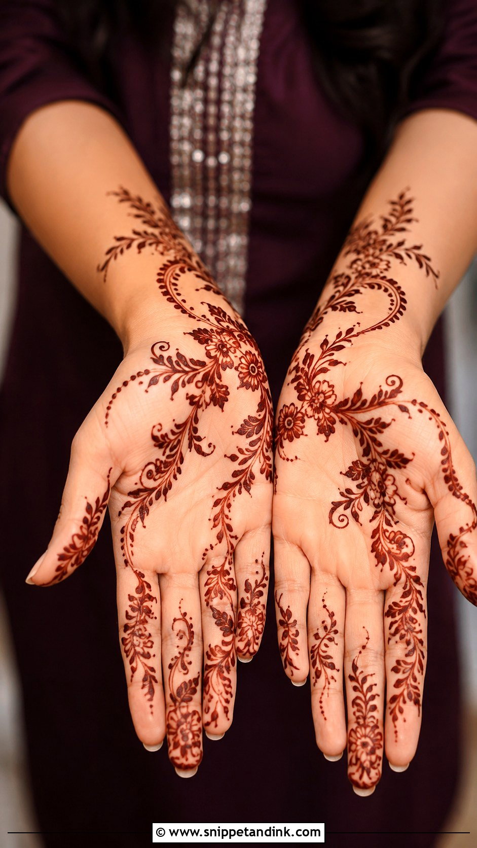 Vine Front Hand Mehndi Design - Snippet and Ink - 35 Beautiful Front Hand Mehndi Design Ideas