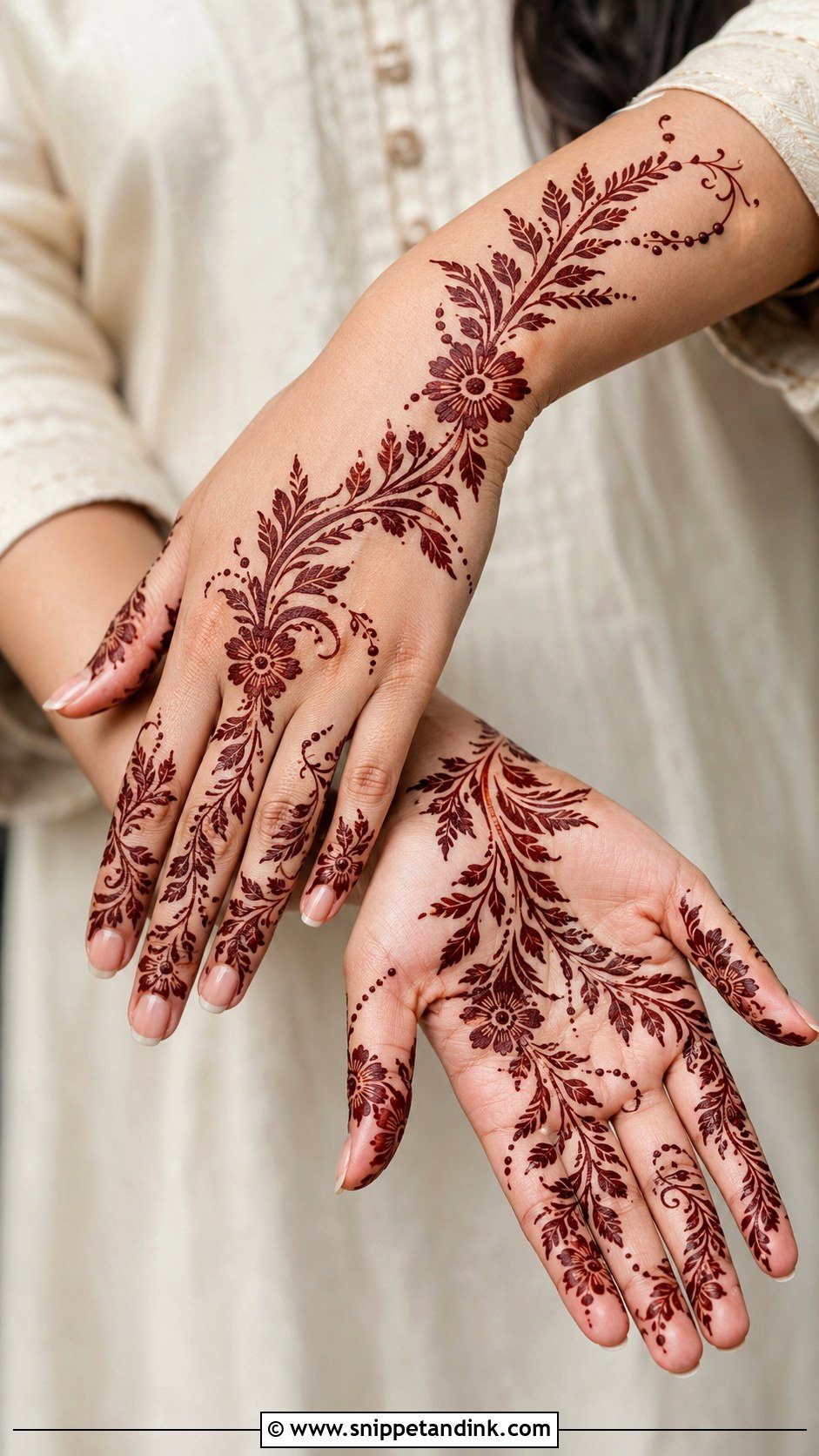 Vine Mehndi Design - Snippet and Ink - 35 Henna (Mehndi) Design Ideas