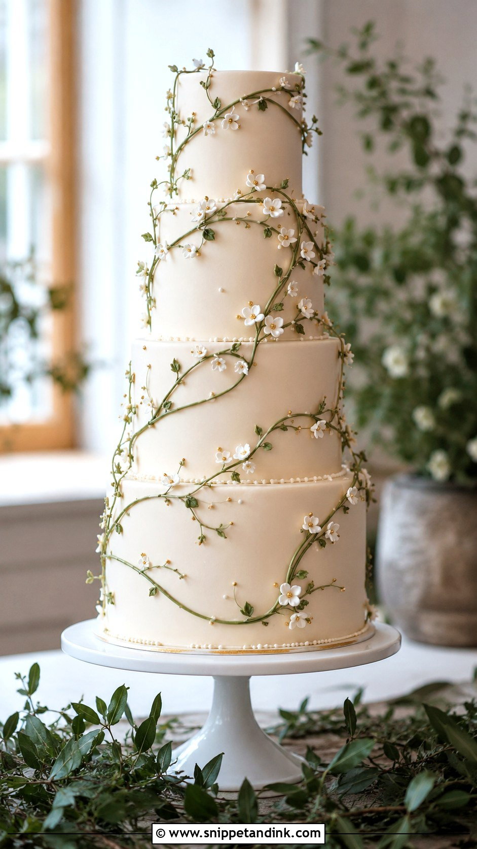 Vine Wedding Cake - Snippet and Ink - 20 Enchanted Cake Ideas for Wedding