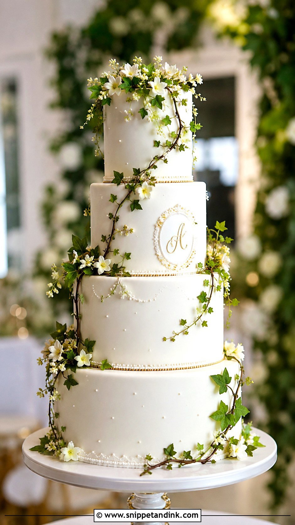 Vine Wedding Cake - Snippet and Ink - 20 Enchanted Theme Cake Ideas for Wedding