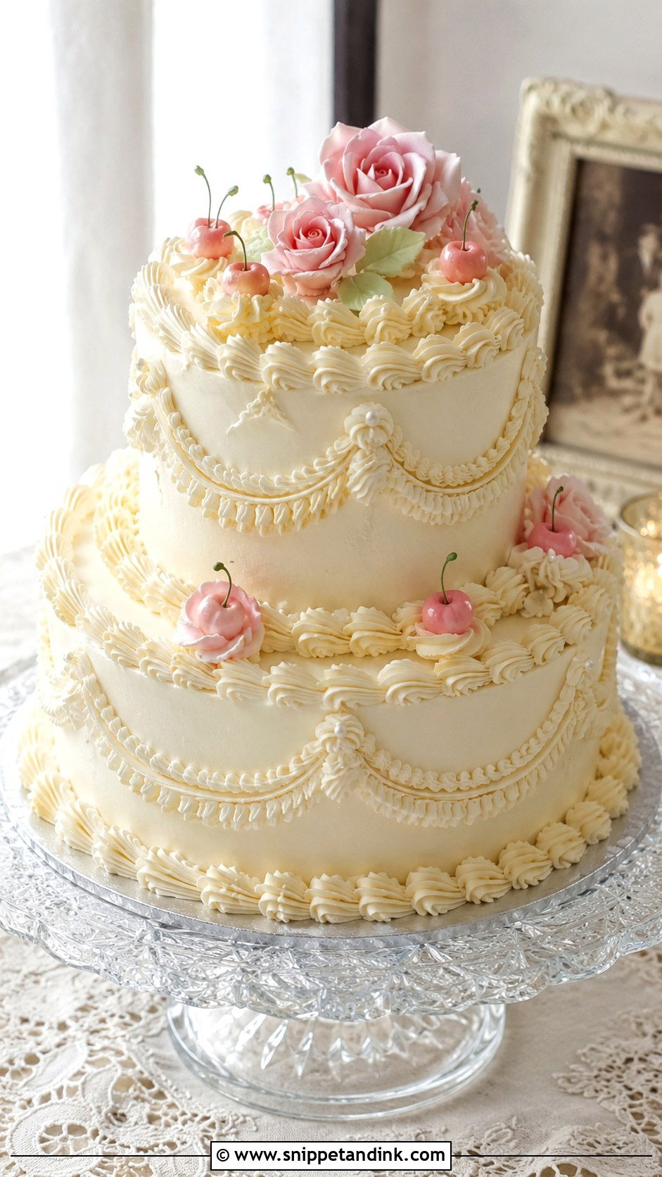 Vintage 2 Tier Wedding Cake - Snippet and Ink - 20 2 Tier Wedding Cakes