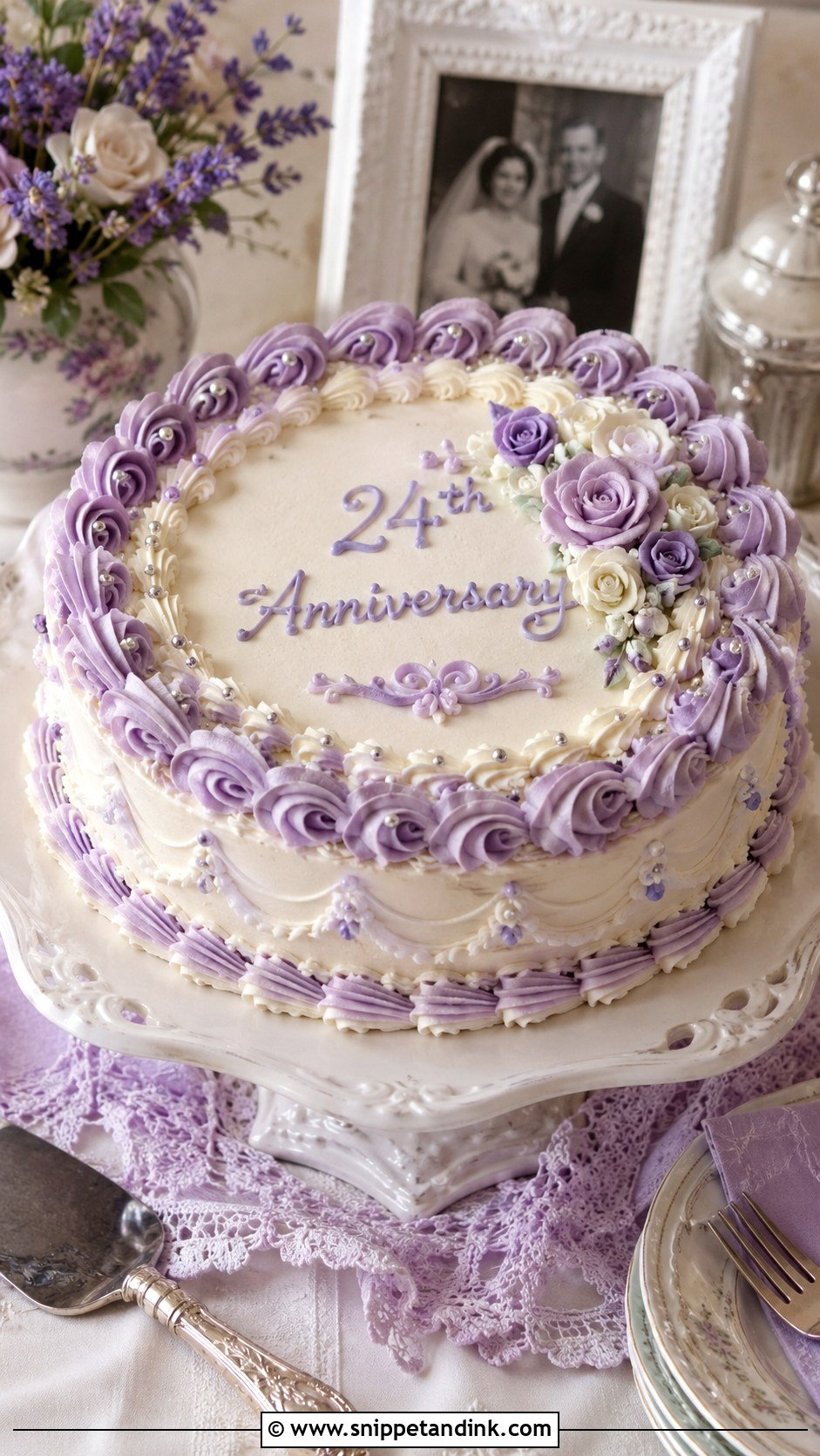Vintage 24th Anniversary Cake - Snippet and Ink - 20 24th Anniversary Cake Ideas