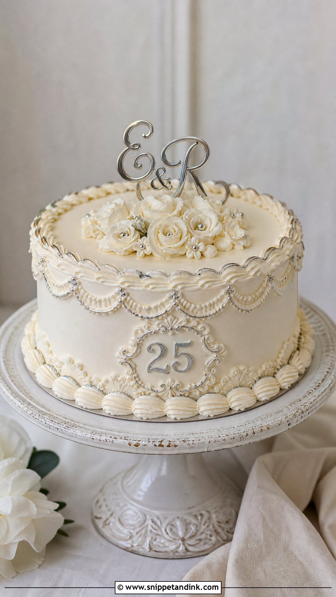 Vintage 25th Wedding Anniversary Cake - Snippet and Ink - 25 25th Wedding Anniversary Cakes