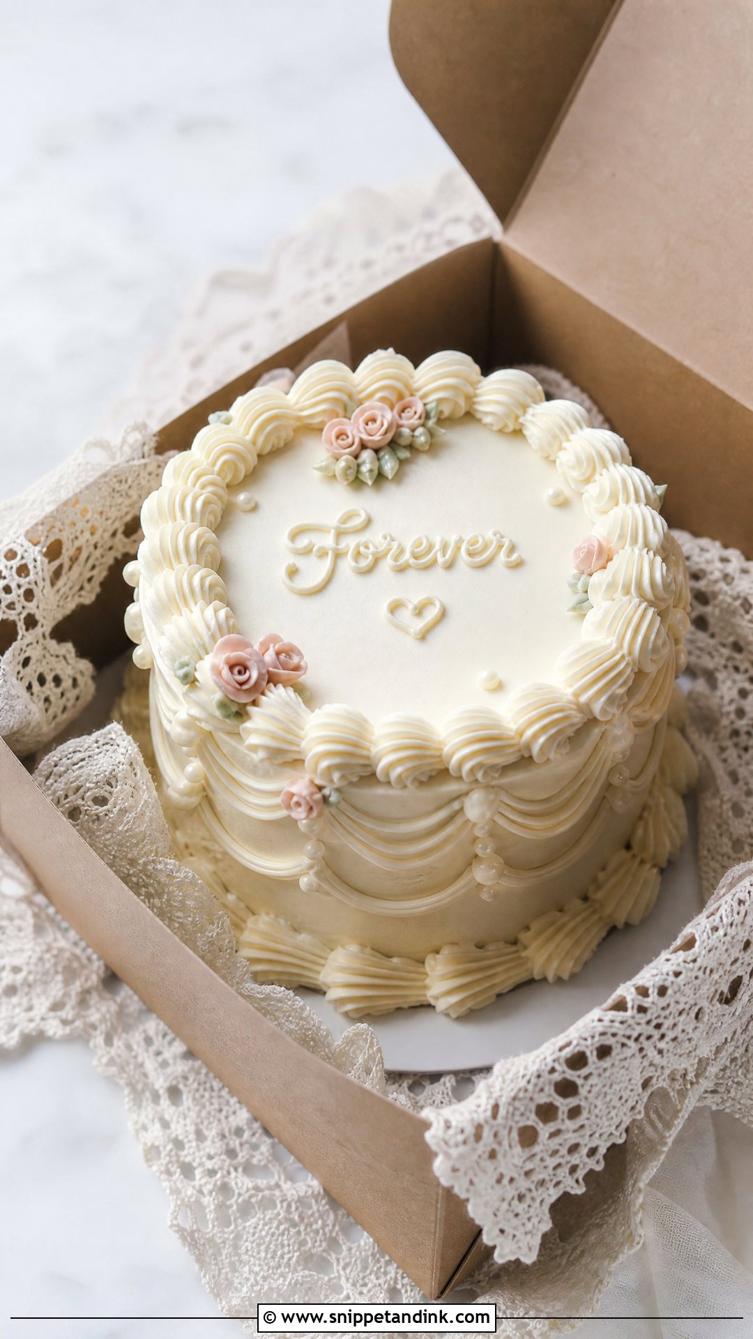 Vintage Anniversary Bento Cake - Snippet and Ink - 20 Wedding Anniversary Bento Cake Ideas
