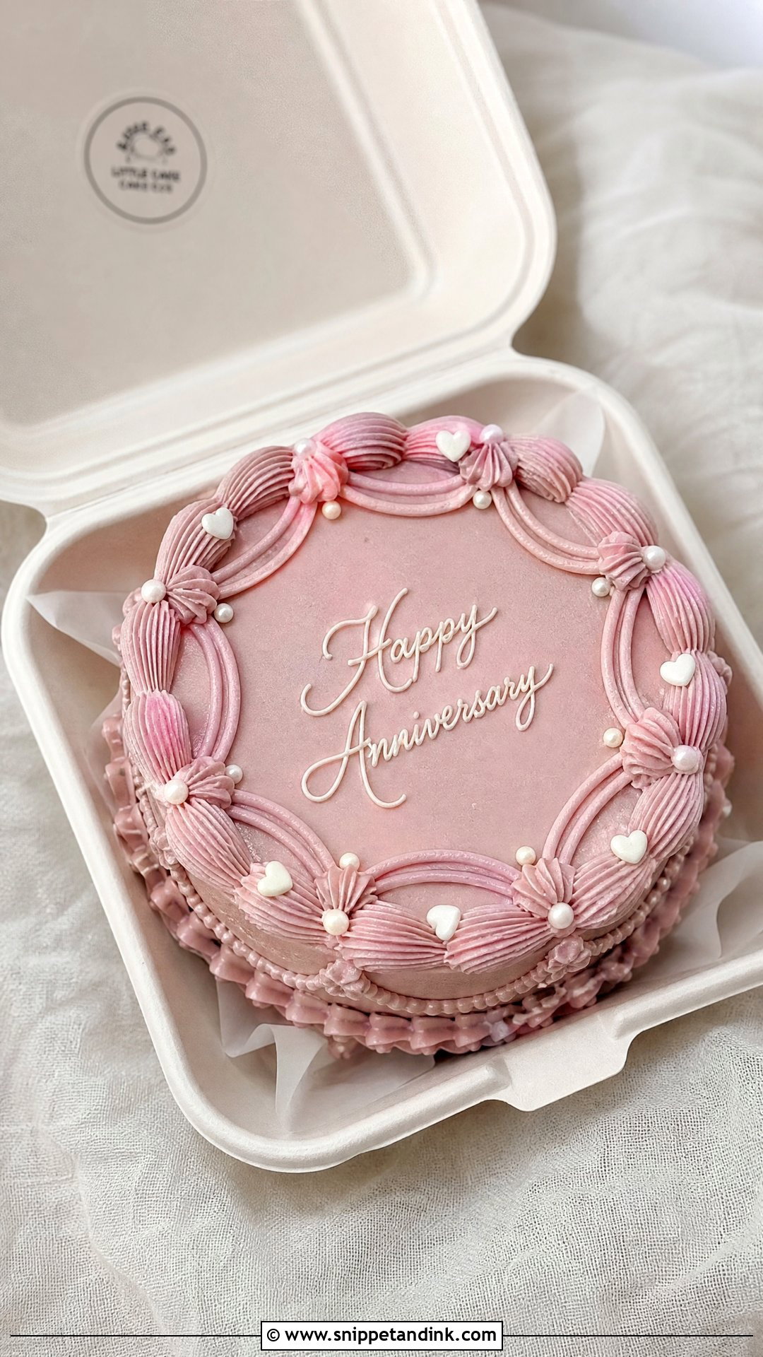Vintage Anniversary Bento Cake - Snippet and Ink - 30 Anniversary Bento Cake Ideas