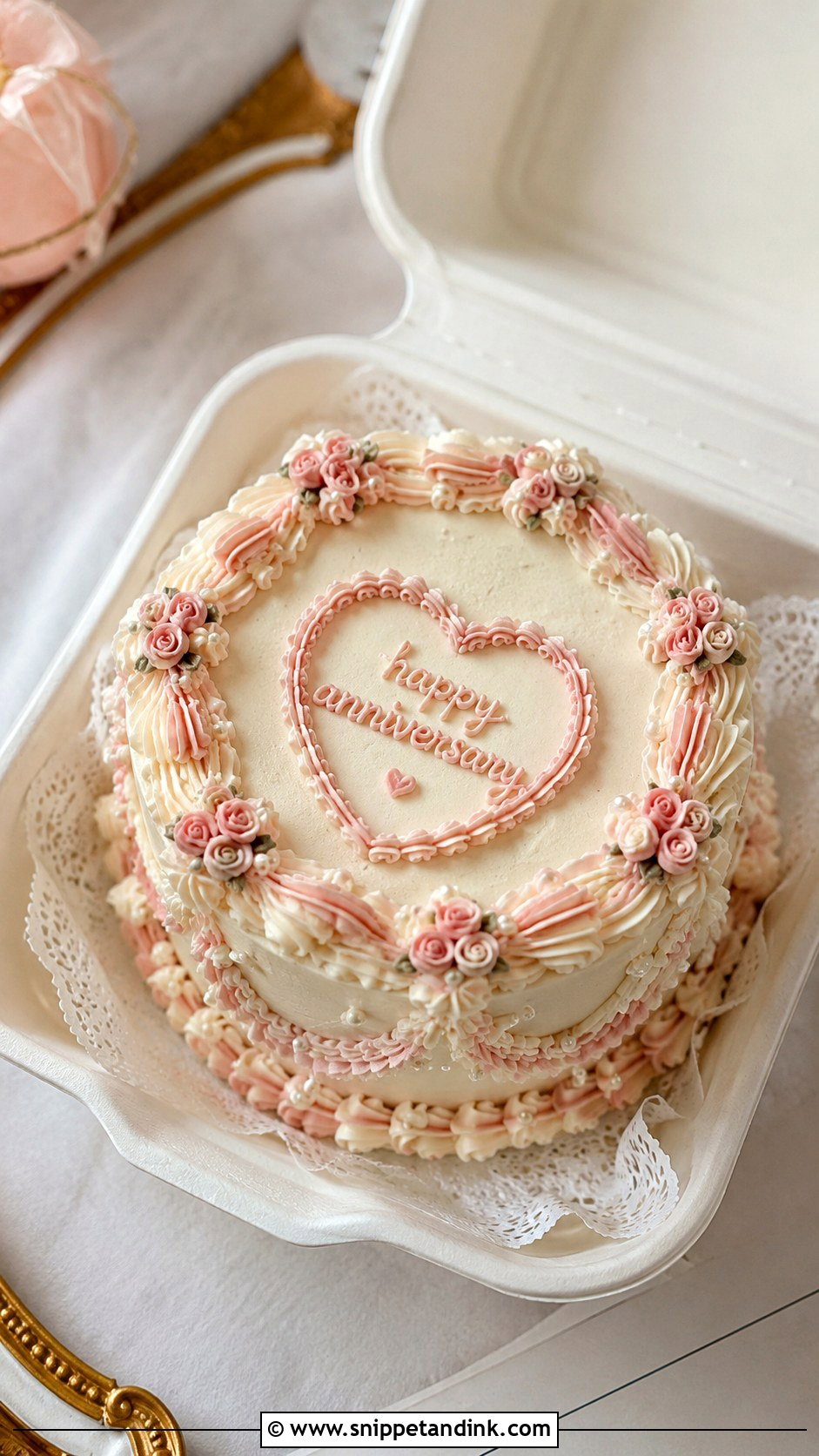 Vintage Anniversary Bento Cake - Snippet and Ink - 20 Anniversary Bento Cake Ideas