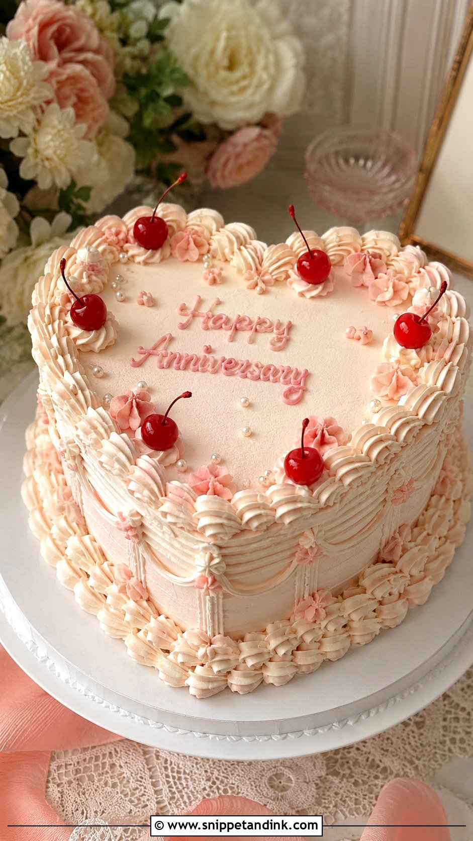 Vintage Anniversary Cake - Snippet and Ink - 20 Anniversary Couple Cake Design Ideas