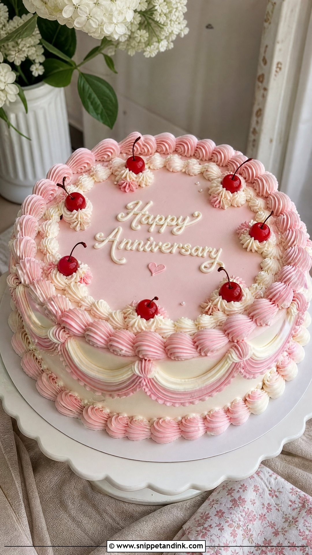 Vintage Anniversary Cake - Snippet and Ink - 30 Cute Anniversary Cake Ideas
