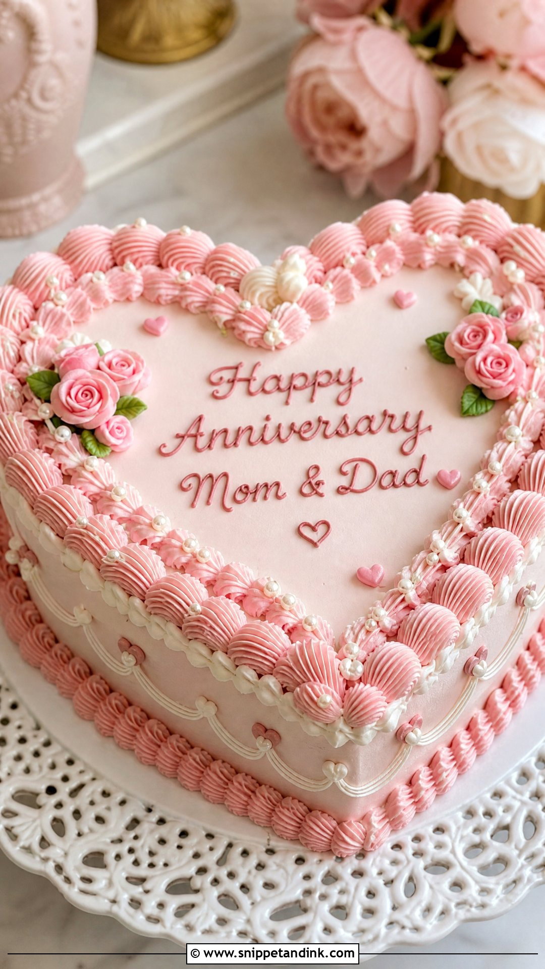 Vintage Anniversary Cake for Parents - Snippet and Ink - 30 Anniversary Cake for Parents