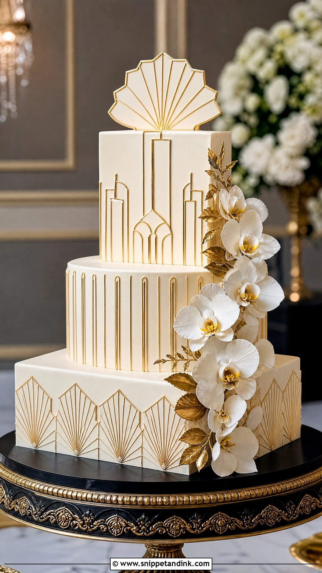 Vintage Art Deco Wedding Cake - Snippet and Ink - 30 Vintage Wedding Cake Ideas