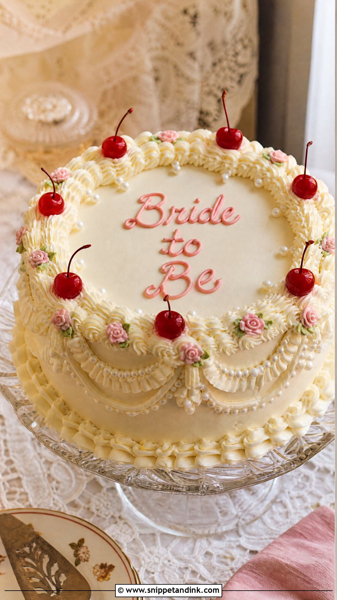 Vintage Bachelorette Cake - Snippet and Ink - 25 Bachelorette Cake Ideas for Wedding