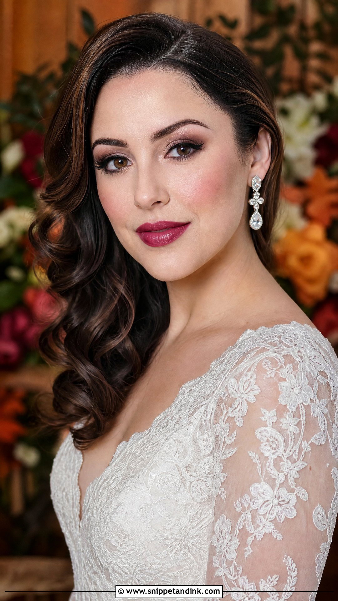 Vintage Berry Lip Bridal Makeup - Snippet and Ink - 25 Vintage Bridal Makeup Ideas
