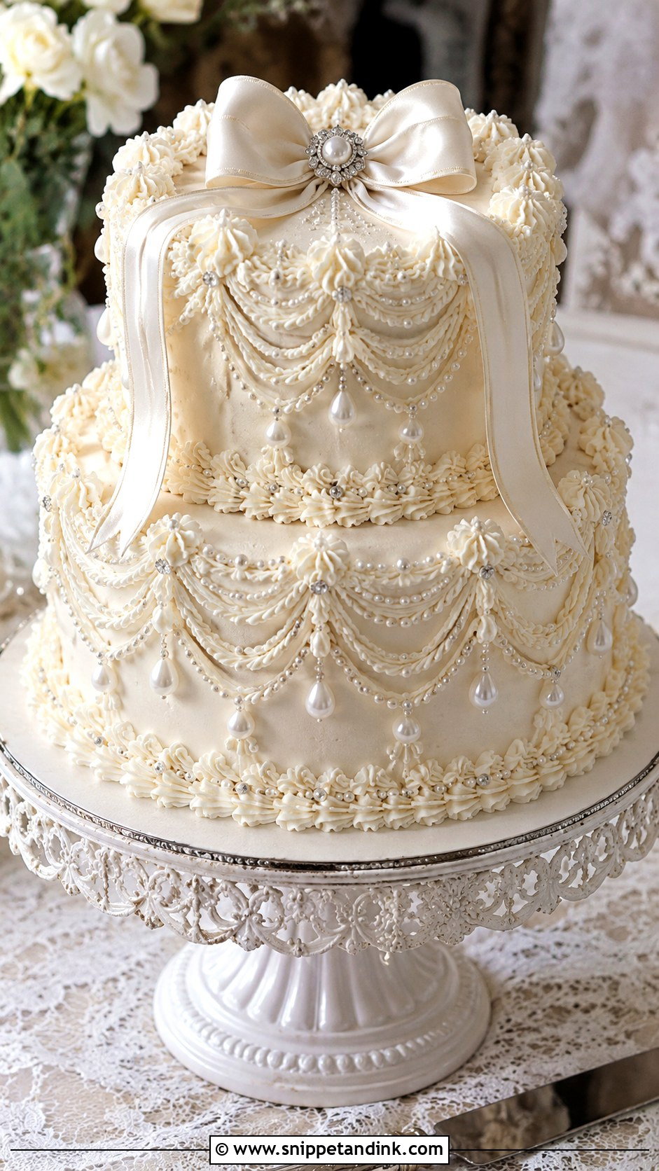 Vintage Bling Wedding Cake - Snippet and Ink - 20 Bling Cakes for Wedding