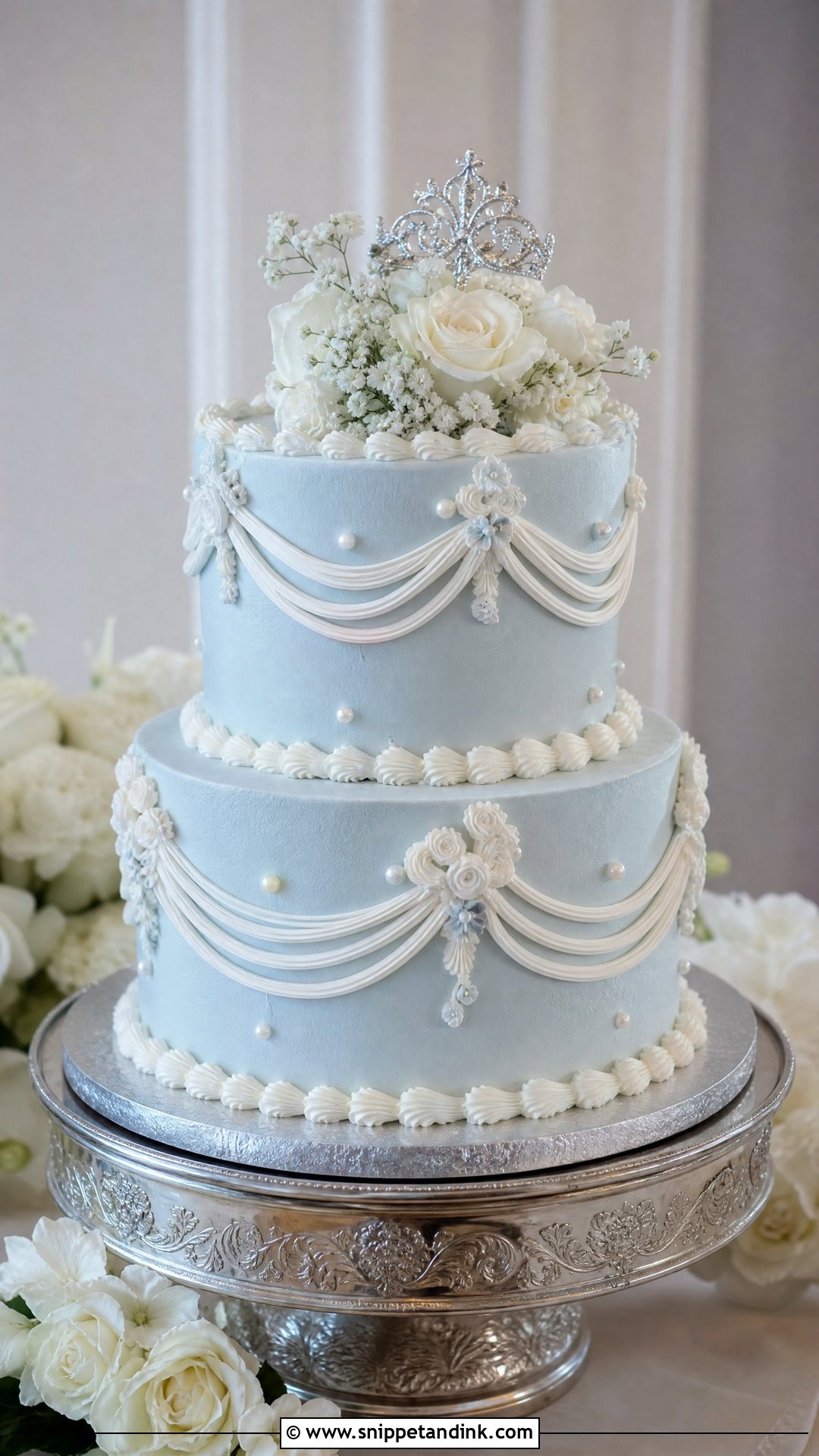 Vintage Blue Wedding Cake - Snippet and Ink - 20 Vintage Wedding Cakes