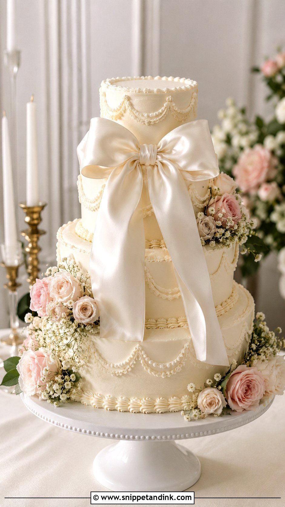 Vintage Bow Wedding Cake Display - Snippet and Ink - 20 Vintage Wedding Cake Display