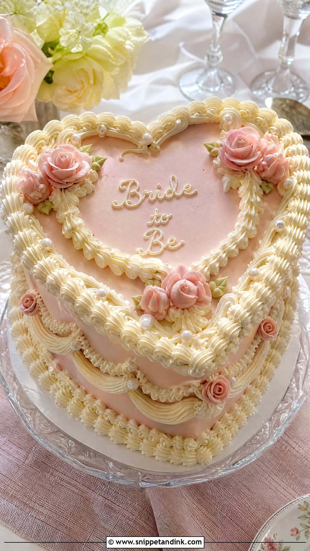 Vintage Bridal Cake - Snippet and Ink - 25 Bridal Cake Ideas