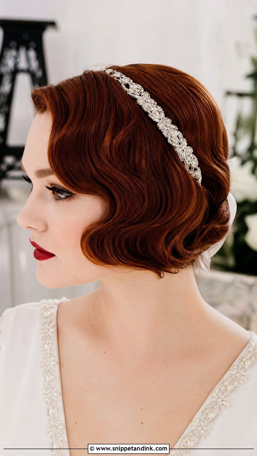 Vintage Bridal Hair Band With Finger Waves - Snippet and Ink - 15 Bridal Hair Bands