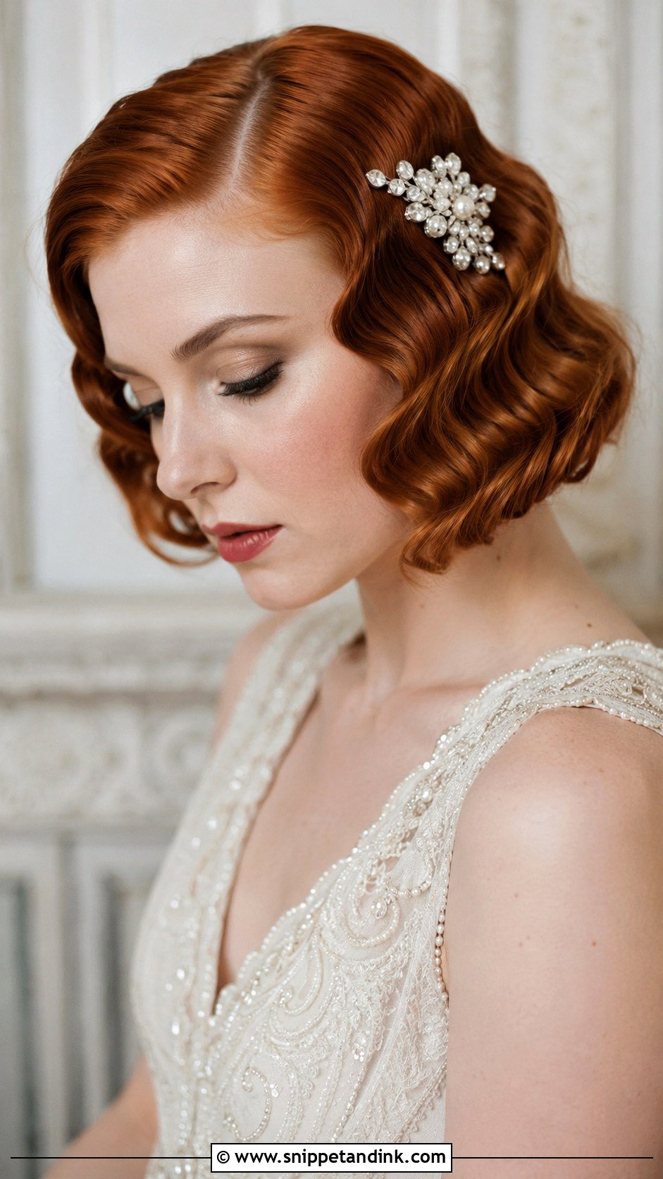 Vintage Bridal Hair Clip With Finger Waves - Snippet and Ink - 15 Wedding Hair Clips Bridal Headpieces