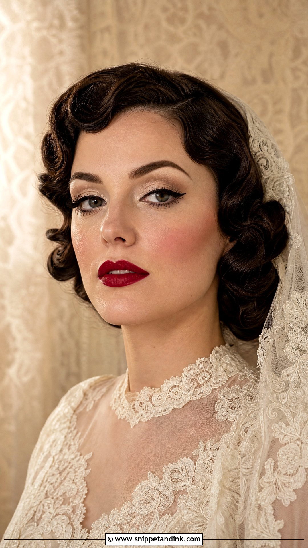 Vintage Bridal Makeup With Red Lips - Snippet and Ink - 25 Bridal Makeup with Red Lips