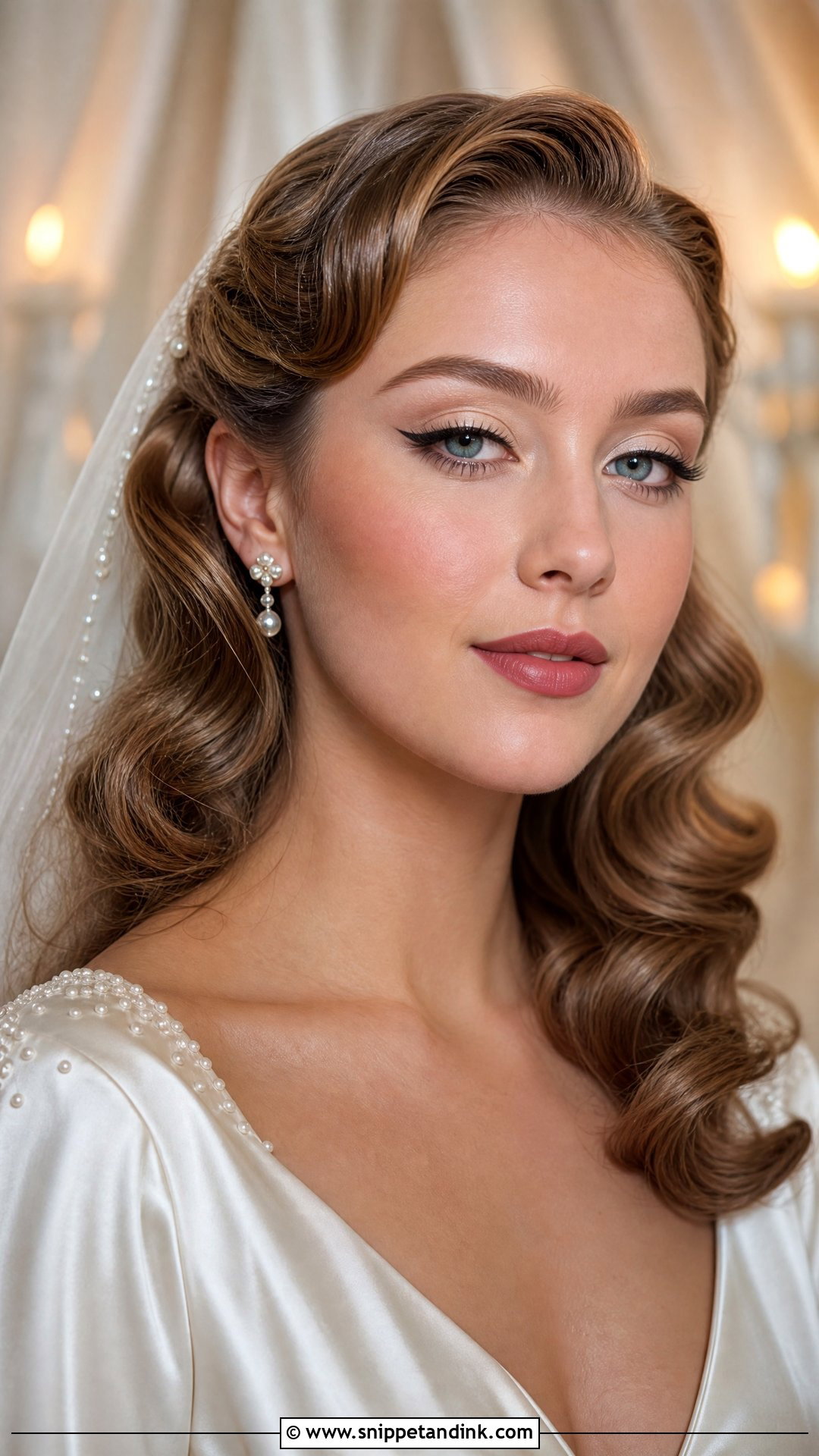 Vintage Bridal Makeup With Winged Eyeliner - Snippet and Ink - 20 Bridal Makeup Winged Eyeliner Ideas