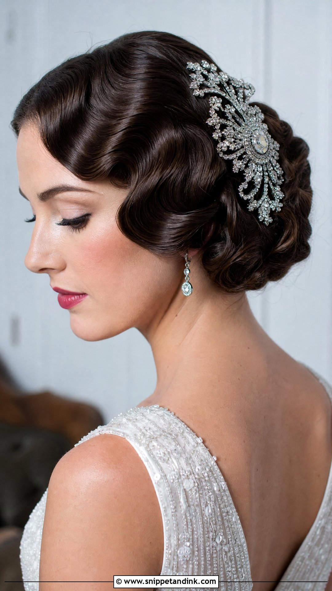 Vintage Bridal Updo With Finger Waves - Snippet and Ink - 20 Classic Bridal Hair Ideas