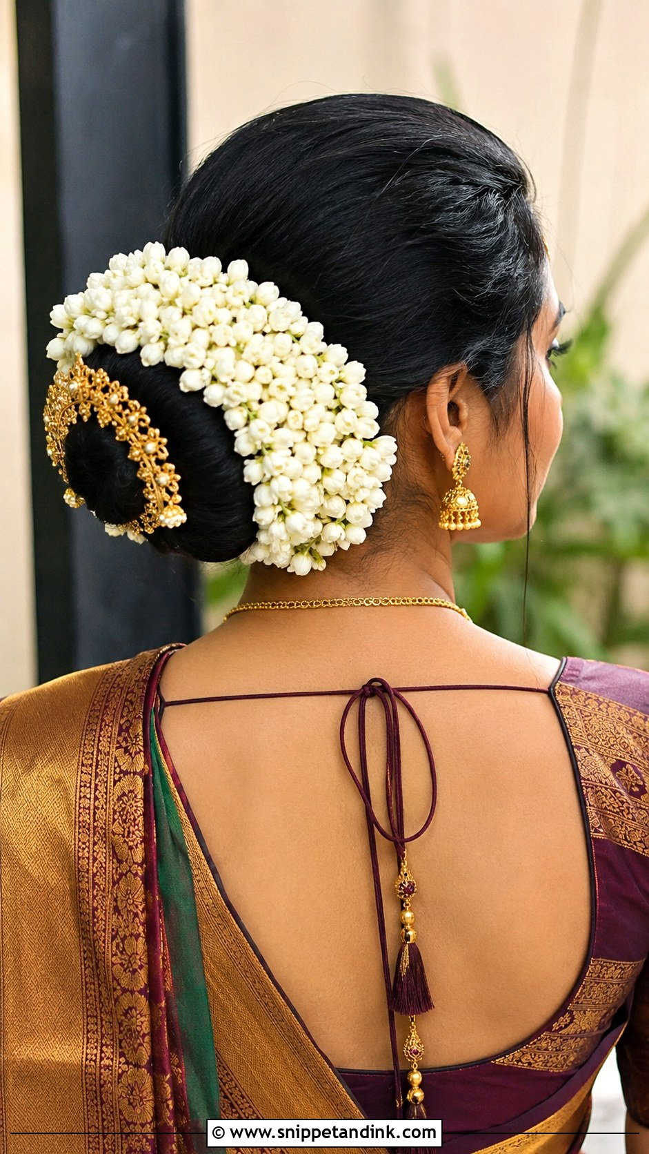 Vintage Bun With Gajra - Snippet and Ink - 35 Indian Wedding Bridal Hairstyle Ideas