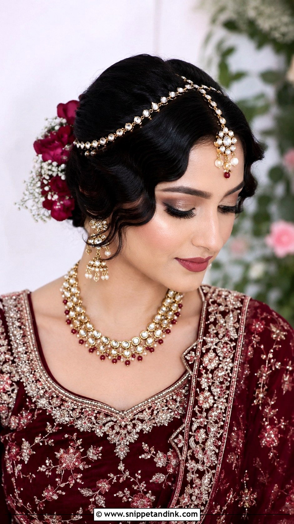 Vintage Bun with Hair Jewelry - Snippet and Ink - 25 Indian Wedding Hairstyles for Bride