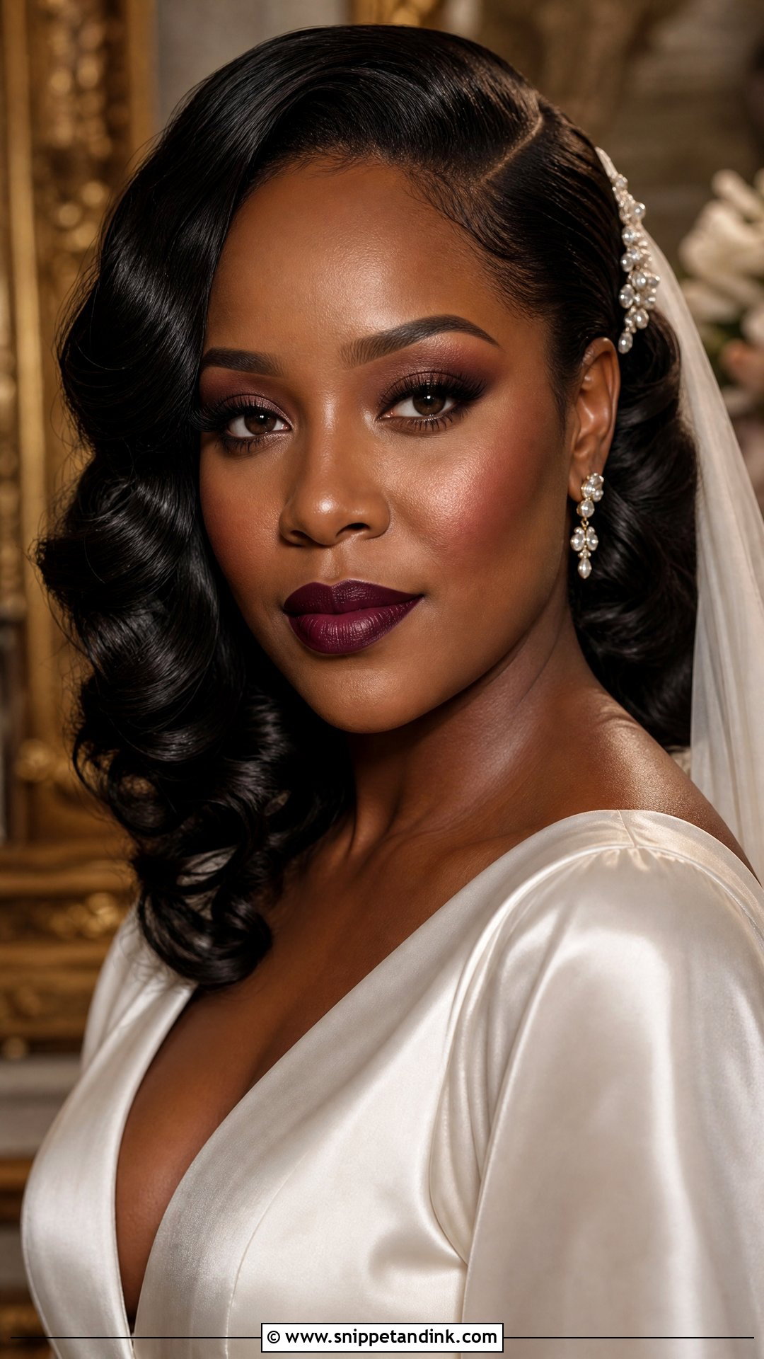 Vintage Burgundy Wedding Makeup - Snippet and Ink - 20 Vintage Wedding Makeup Looks