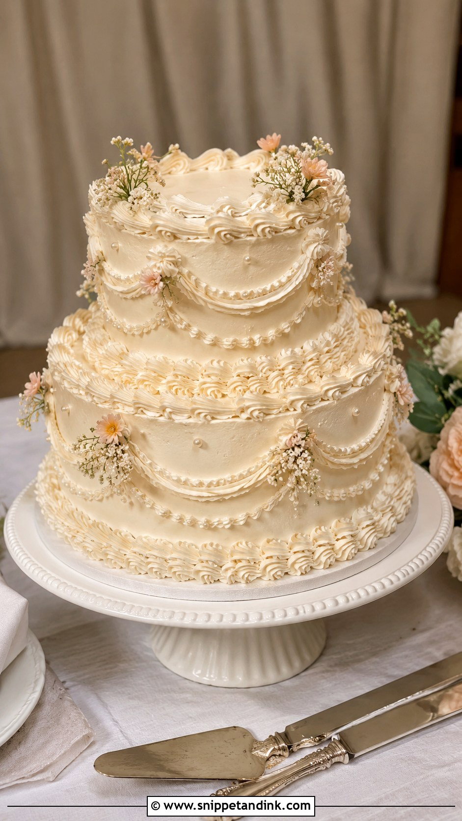 Vintage Buttercream Wedding Cake Display - Snippet and Ink - 20 Vintage Wedding Cake Display