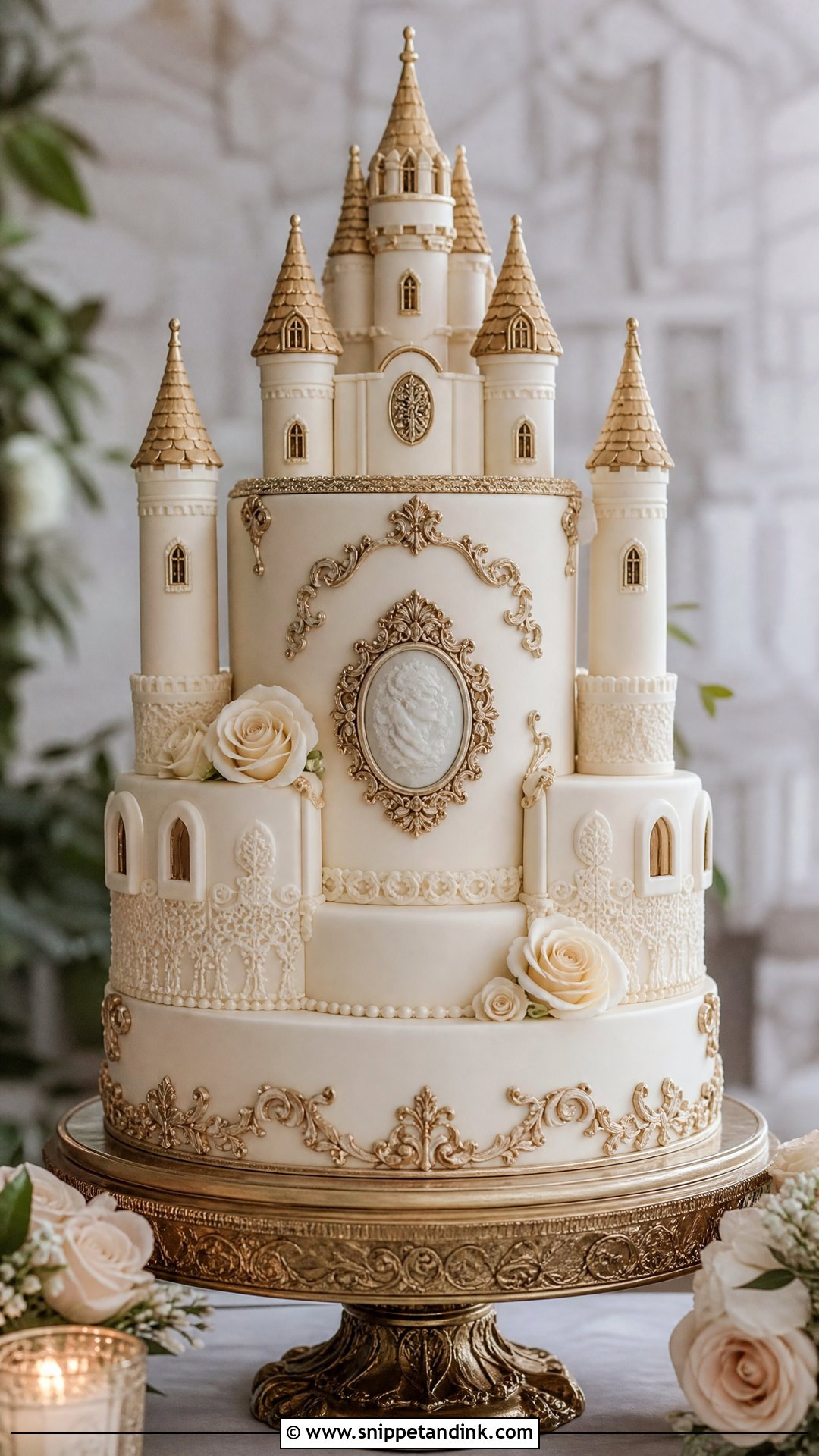 Vintage Castle Wedding Cake - Snippet and Ink - 25 Castle Theme Cake Ideas for Wedding