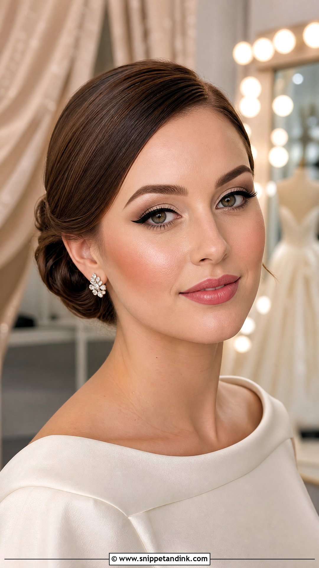 Vintage Cat Eye Bride Makeup - Snippet and Ink - 20 Vintage Bride Makeup Ideas