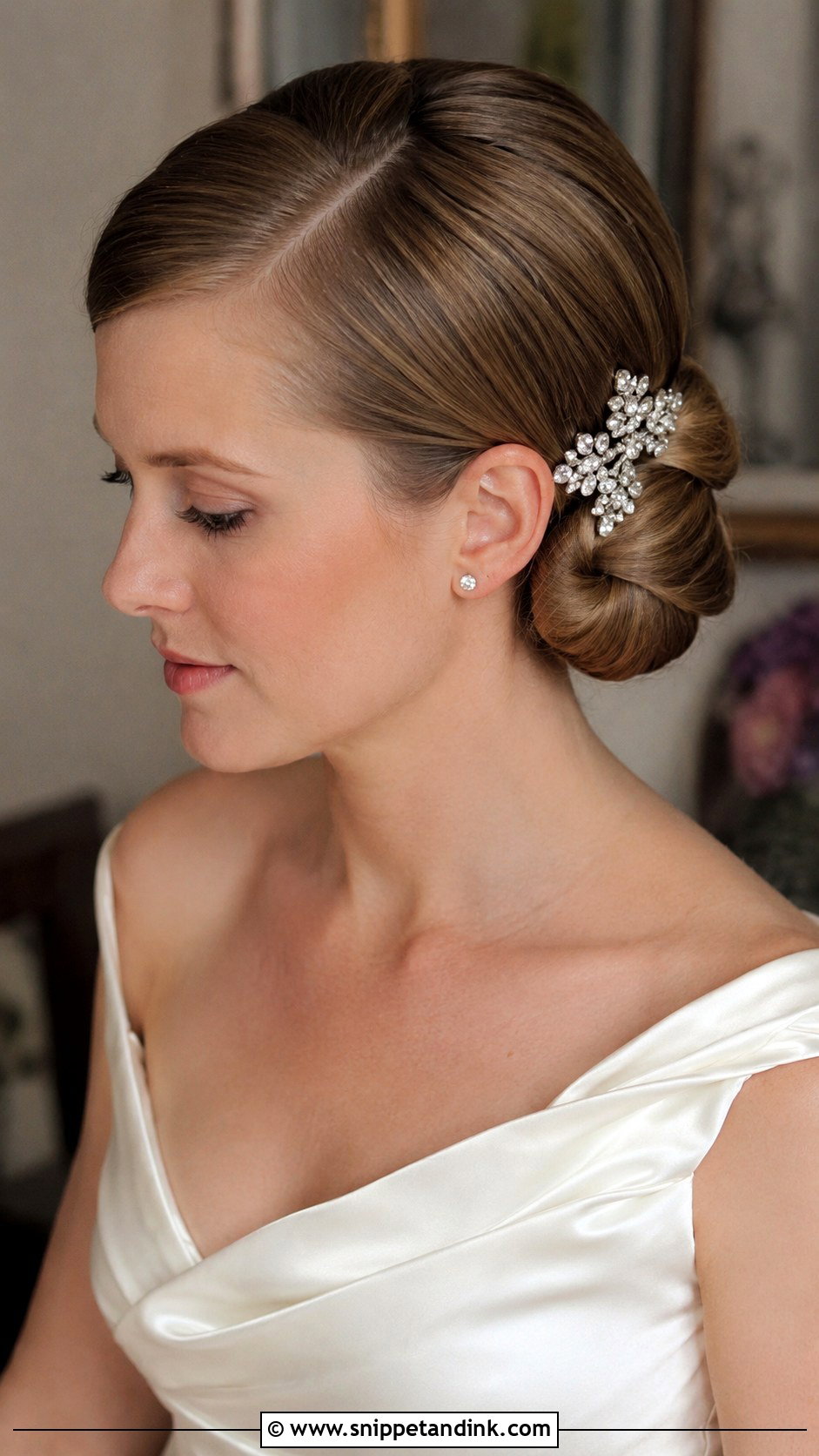 Vintage Chignon with Side Part - Snippet and Ink - 25 Vintage Bridal Hair Ideas