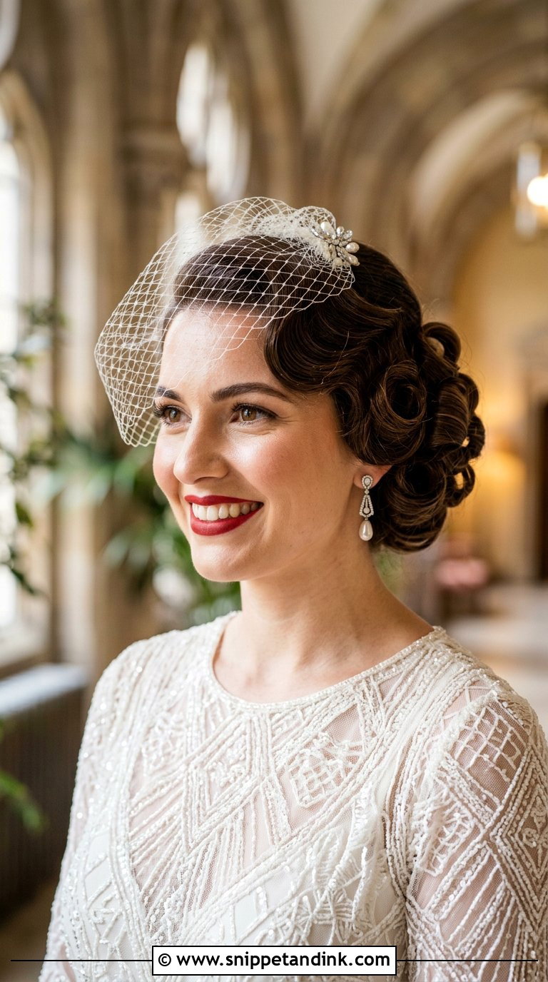 Vintage Curled Updo - Snippet and Ink - 20 Bride Hair Up Ideas