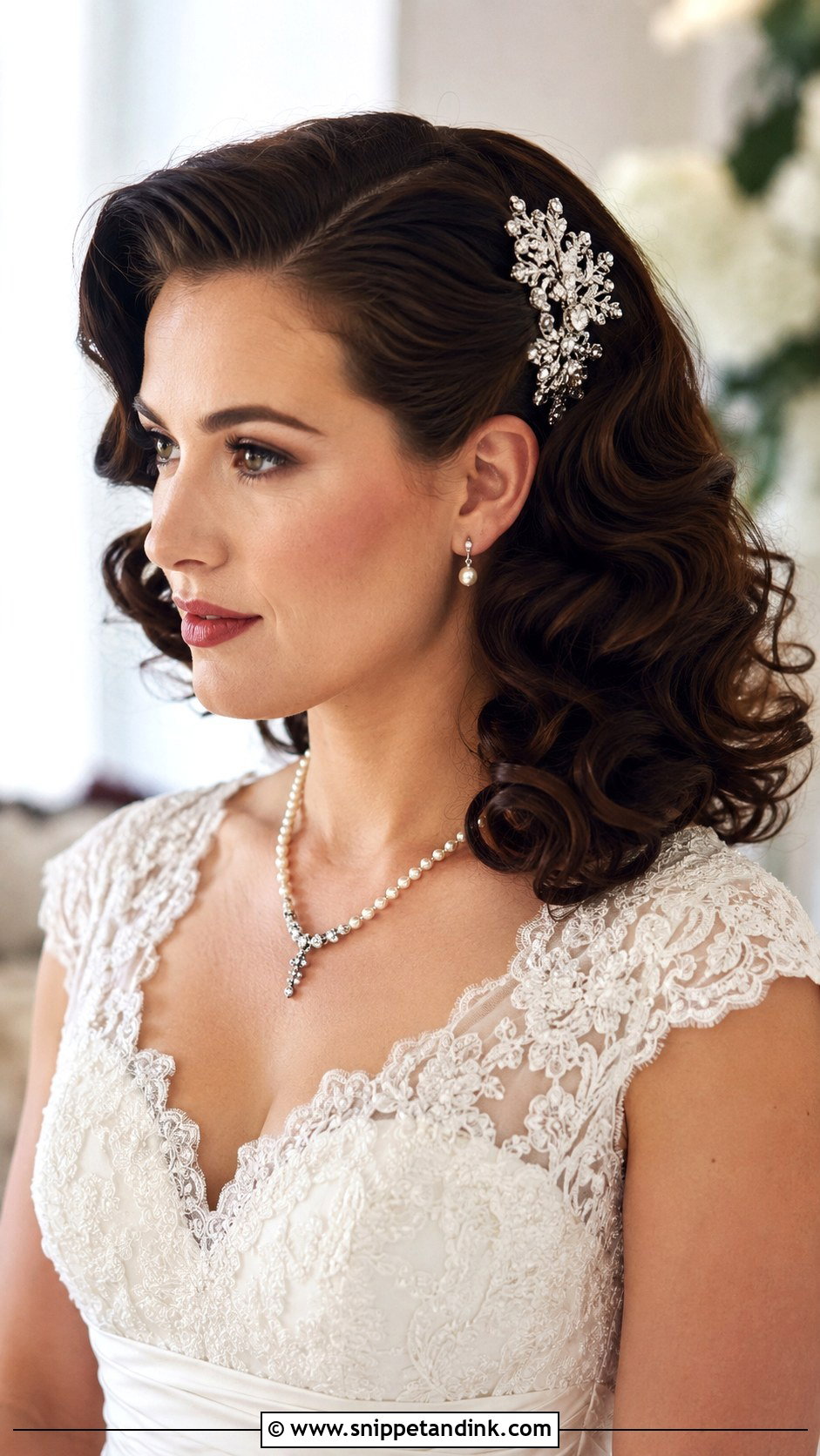 Vintage Curly Bridal Hair - Snippet and Ink - 25 Short Curly Bridal Hair Ideas