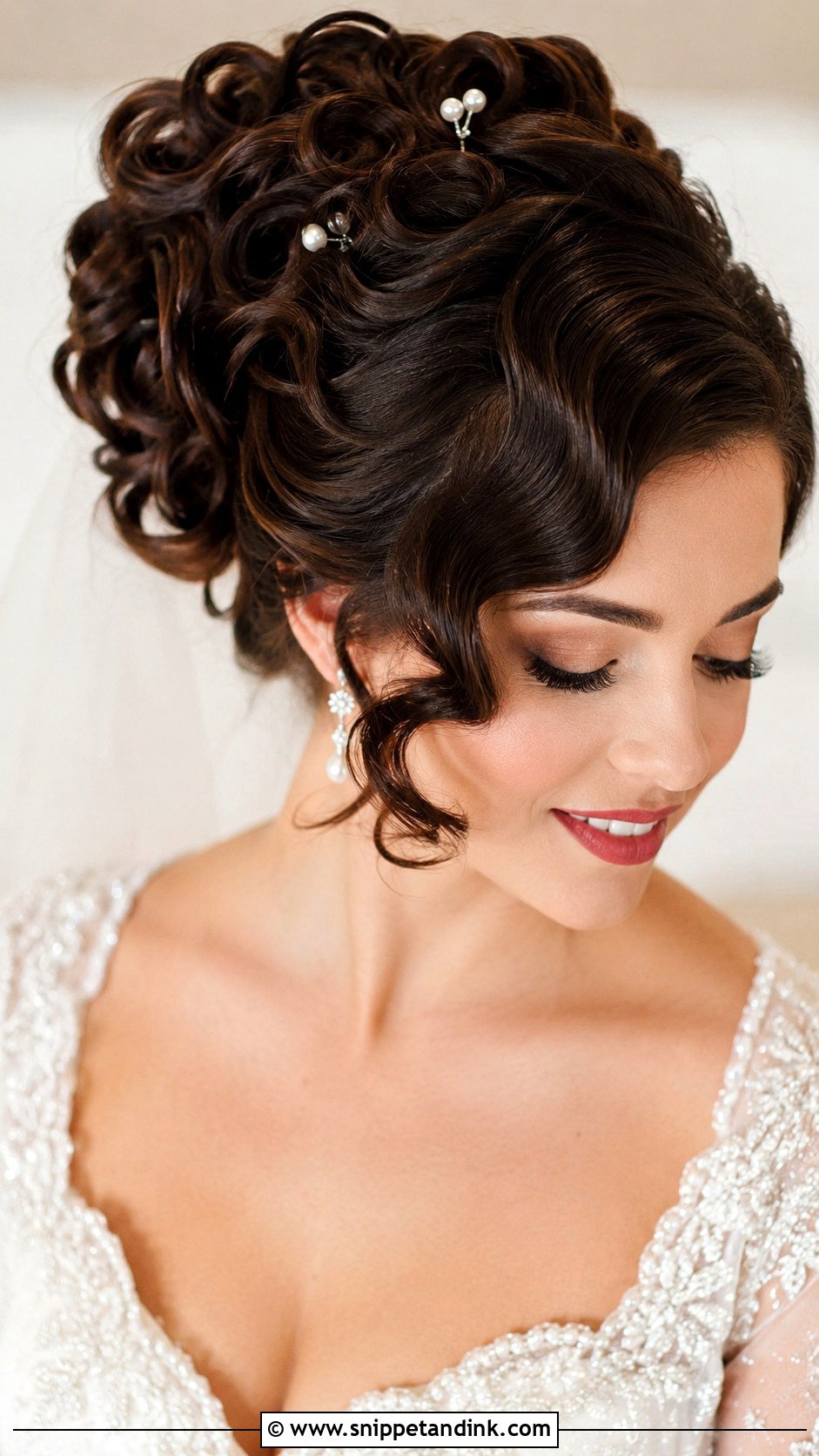Vintage Curly Updo for Bride - Snippet and Ink - 25 Curly Hair Styles for Wedding