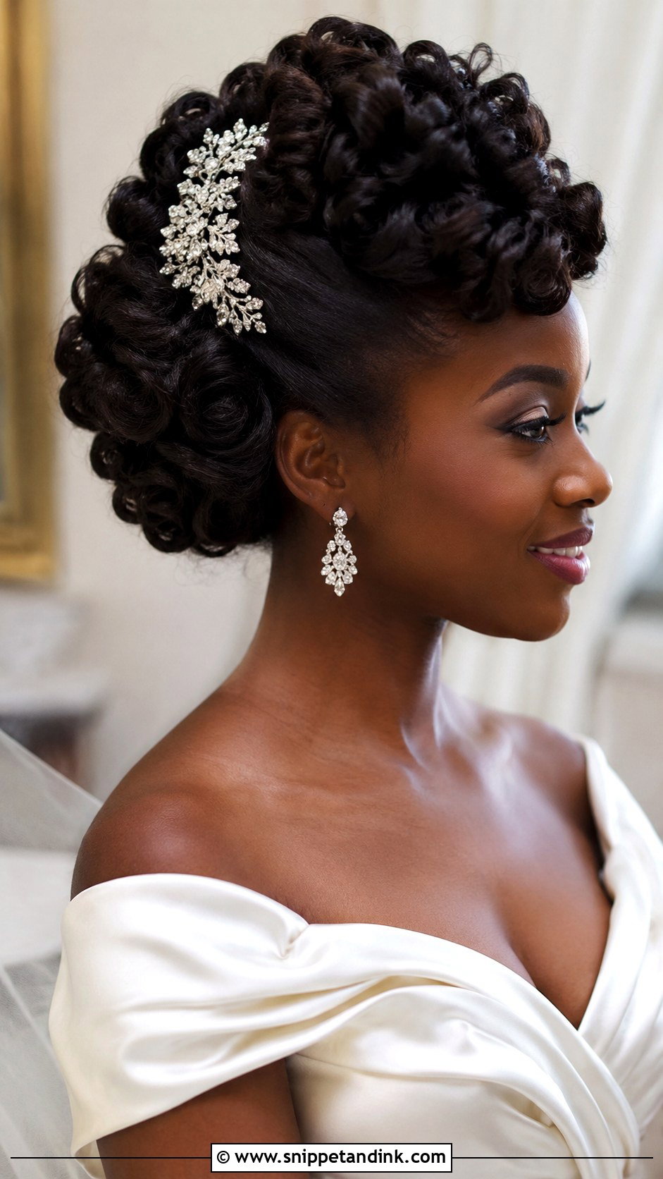 Vintage Curly Updo - Snippet and Ink - 25 Natural Hair Bridal Hairstyles