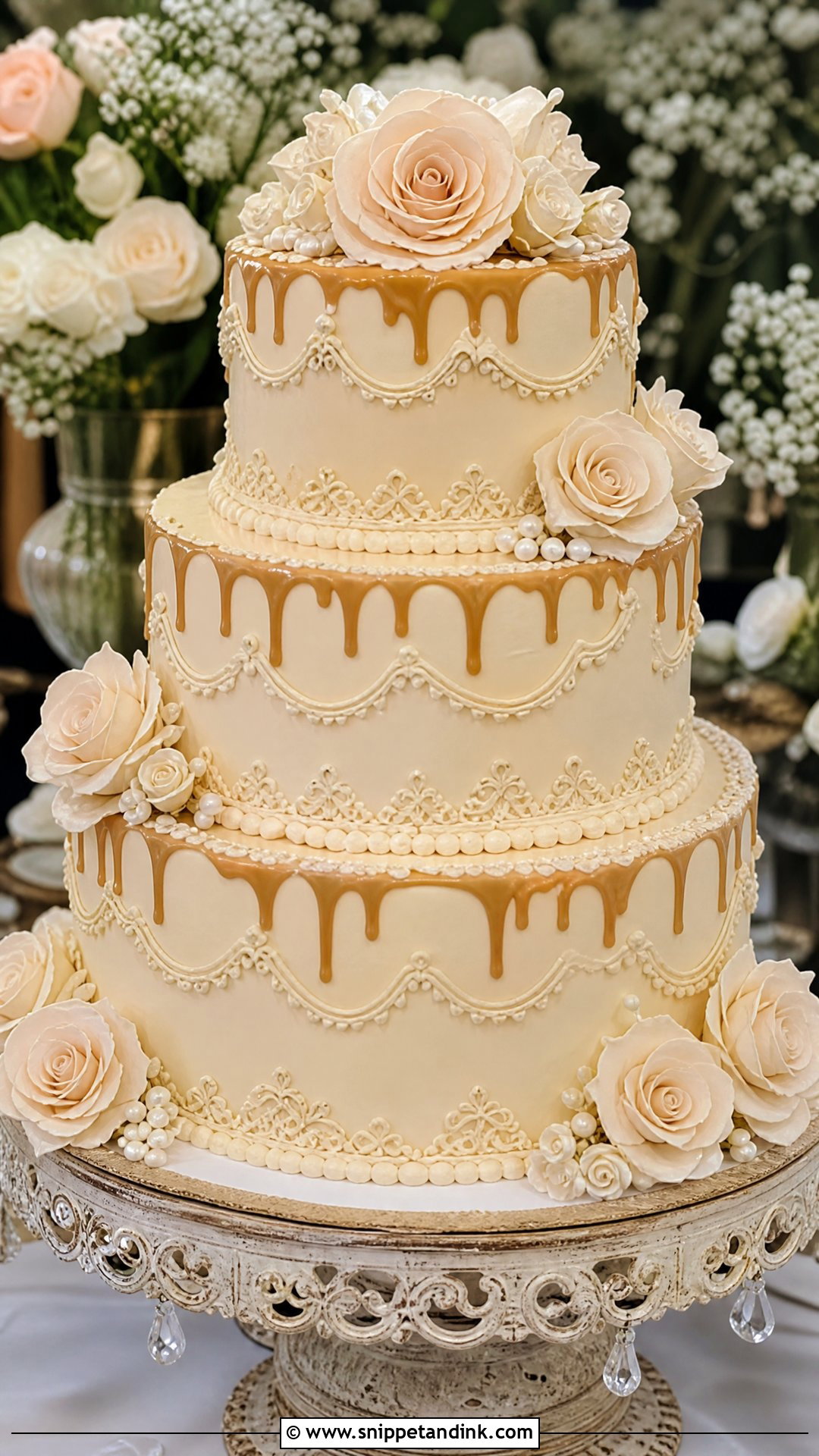 Vintage Drip Wedding Cake - Snippet and Ink - 30 Drip Cakes for Wedding