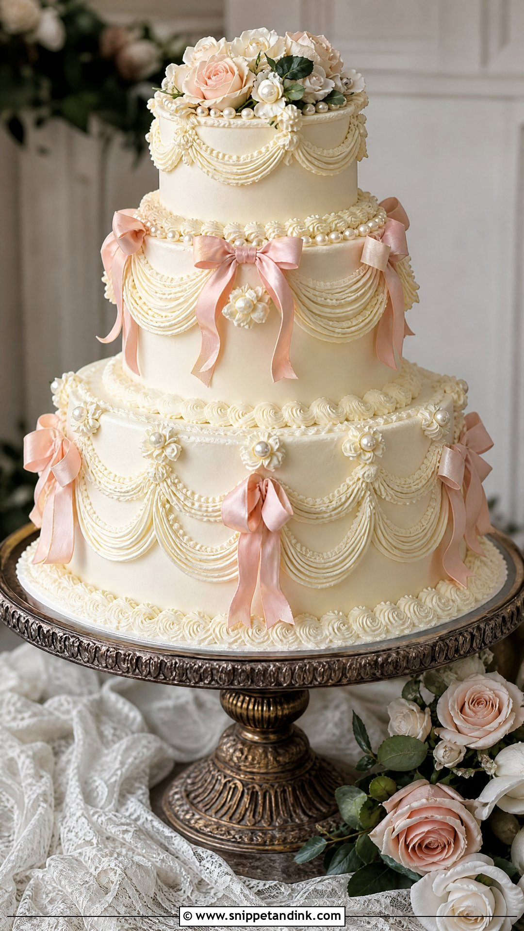 Vintage Dummy Wedding Cake - Snippet and Ink - 25 Dummy Cake Ideas for Wedding