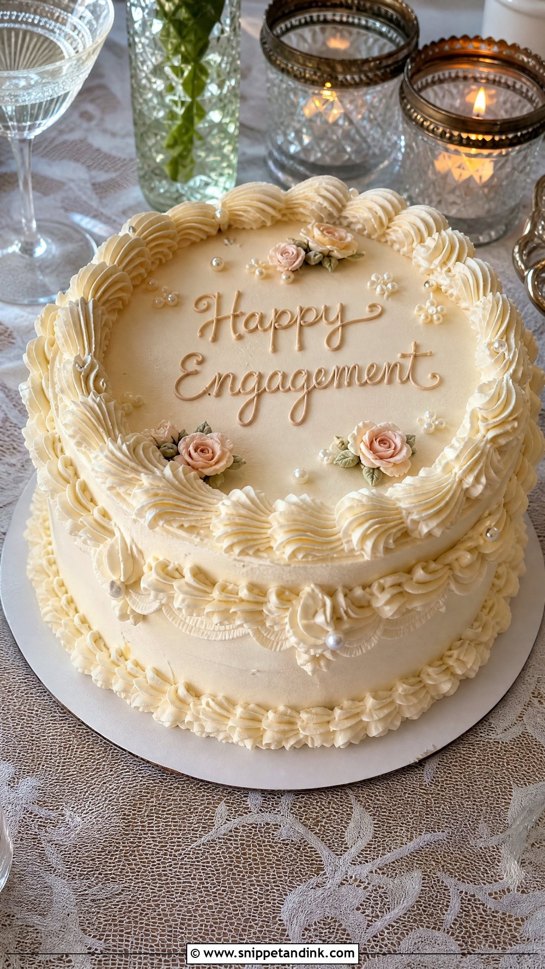 Vintage Engagement Cake - Snippet and Ink - 25 Engagement Cake Ideas