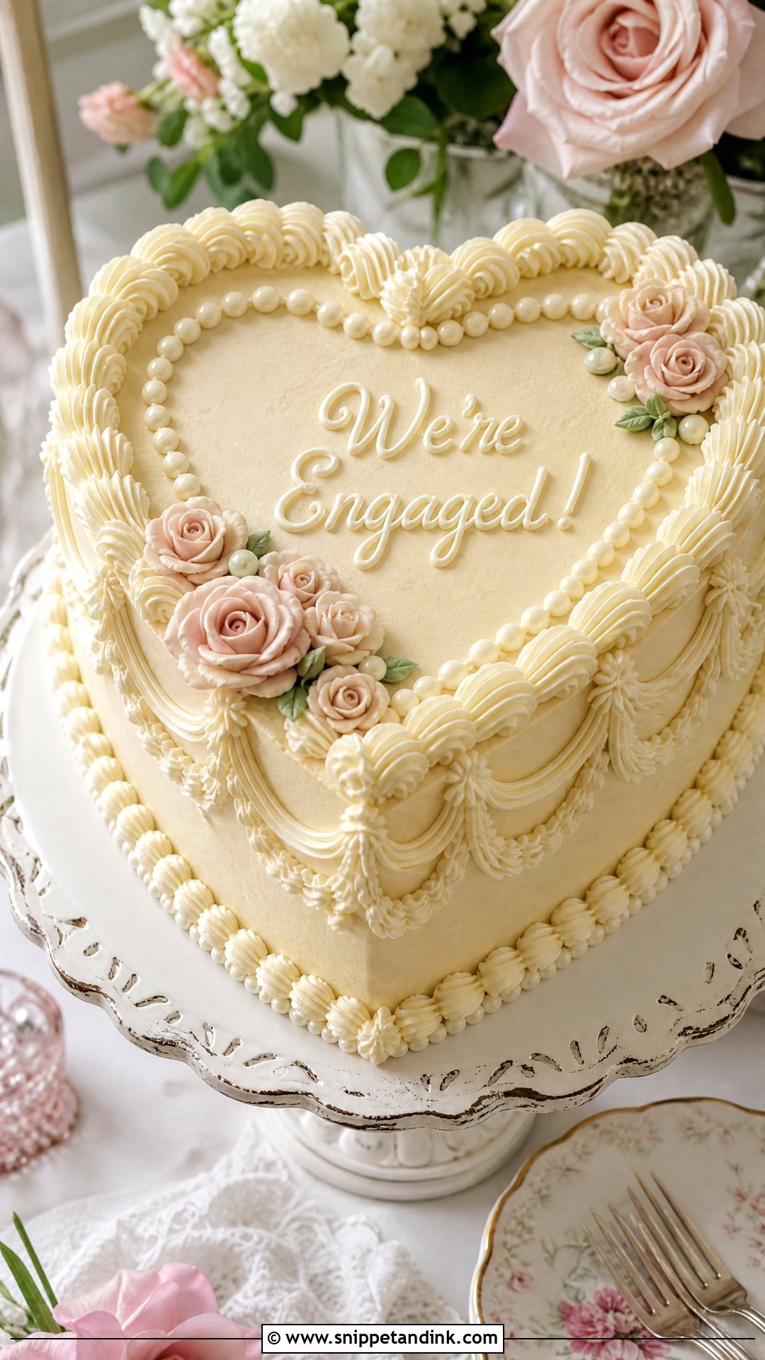 Vintage Engagement Cake - Snippet and Ink - 30 Engagement Cakes