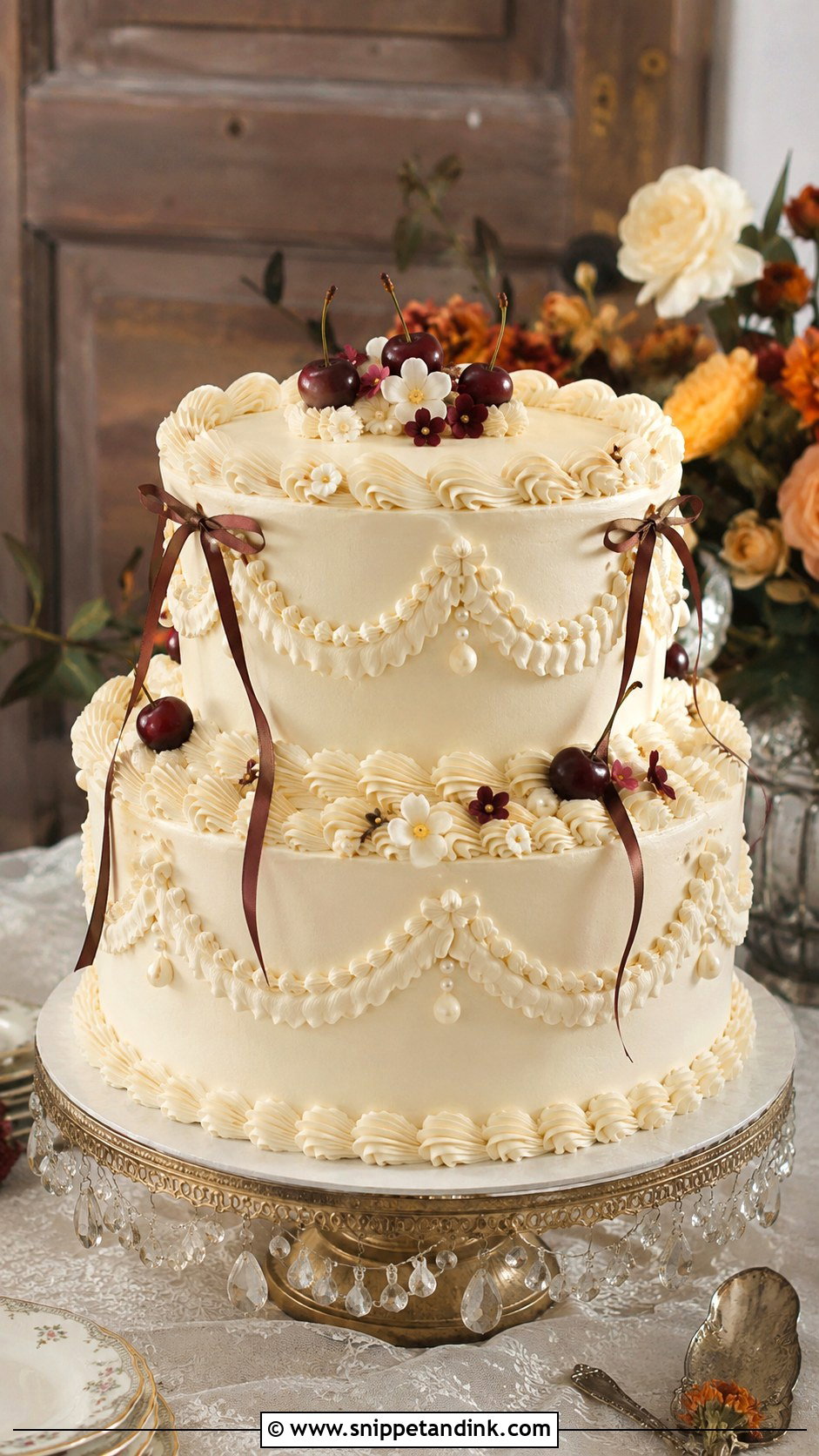 Vintage Fall Wedding Cake - Snippet and Ink - 20 Fall Wedding Cakes