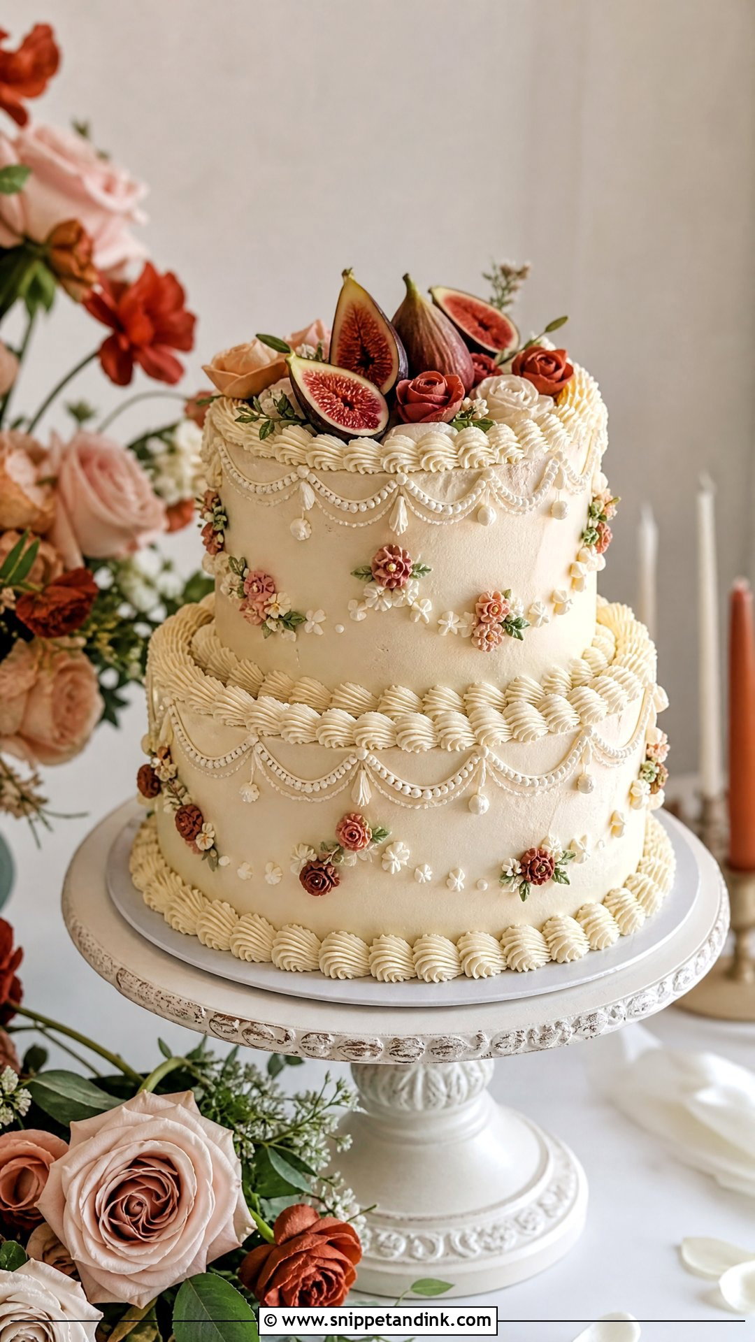 Vintage Fall Wedding Cake - Snippet and Ink - 25 Fall Theme Cakes for Wedding