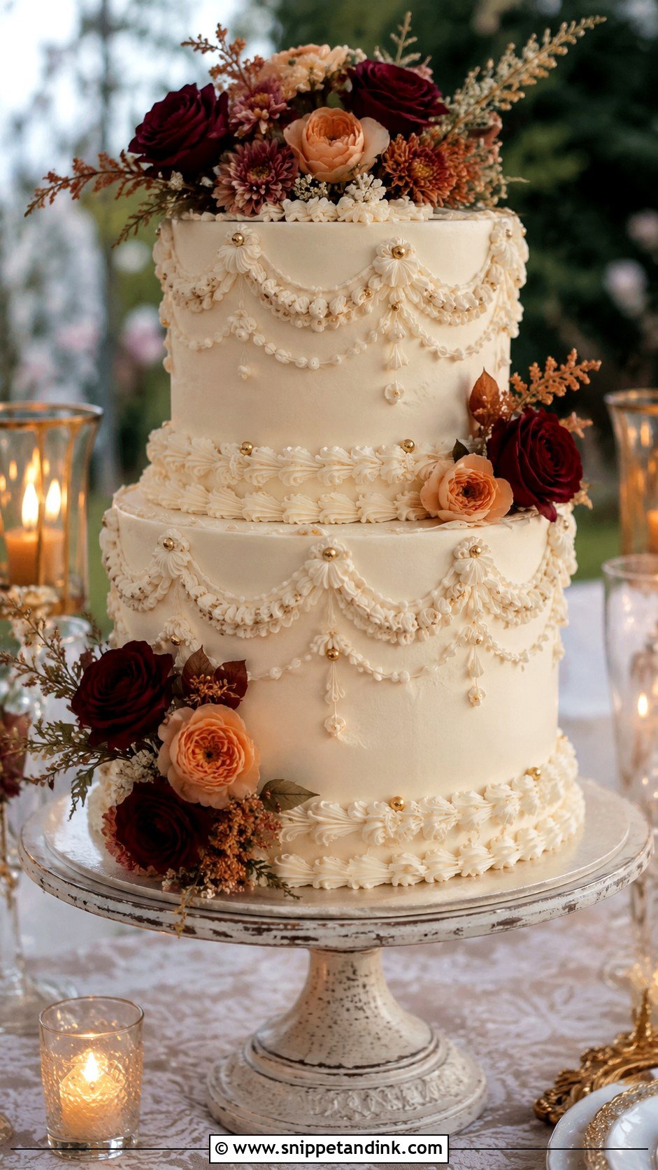 Vintage Fall Wedding Cake - Snippet and Ink - 20 Autumn Theme Cake Ideas for Wedding