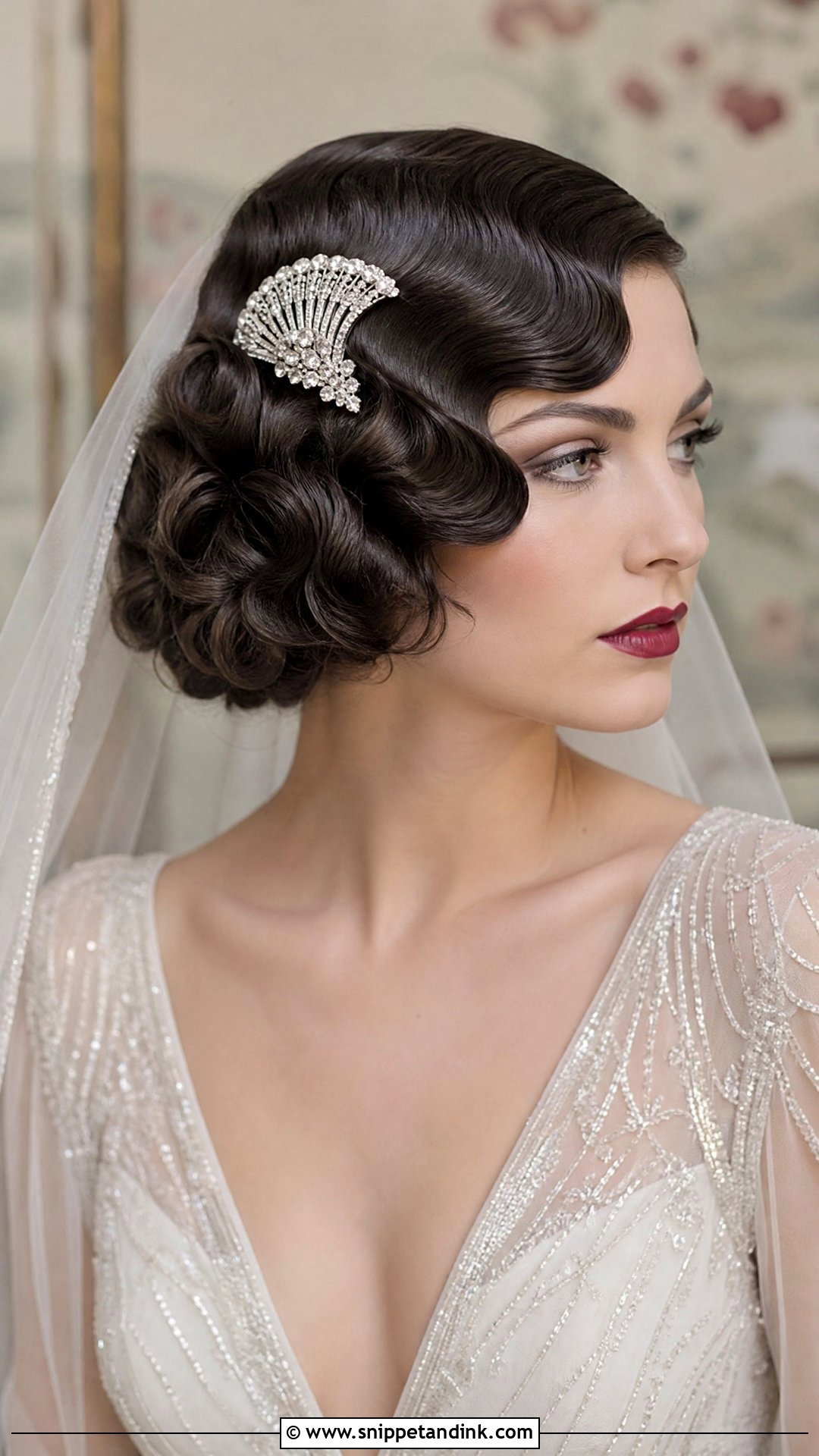 Vintage Finger Wave Bob - Snippet and Ink - 20 Bride Bob Hairstyle Ideas